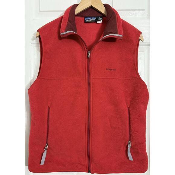 Vintage Patagonia Synchilla Vest Men’s Full Zip Fleece Red Hiking Size Medium M - Picture 1 of 2